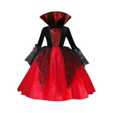 Imagem de Fantasia De Vampiro Para Crianças, Vestido Gótico De Noiva Fantasma Pa