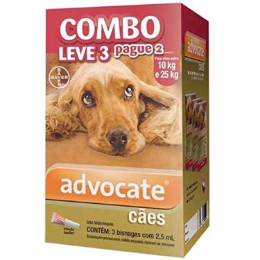 Imagem de ANTIPULGAS BAYER ADVOCATE CÃO 10 A 25KG COMBO LEVE 3 PAGUE 2