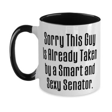 Imagem de Presentes divertidos para marido, Sorry This Guy Is Already Taken by a Smart and Sexy Senator, Útil Dia dos Namorados Caneca de 325 ml de marido