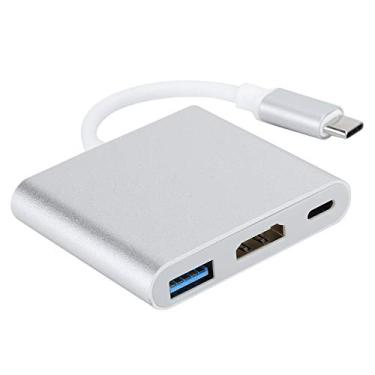Imagem de Adaptador HDMI USB C Hub, 3 em 1 Hub Tipo C USB 3.1 para USBC 4K USB 3.0 Cabo HDMI para mouse teclado TV U Disk PC Tablet, etc