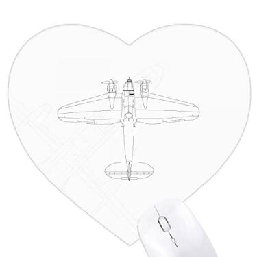 Imagem de Mouse pad de borracha para aeronaves Arma Art Deco moderno coração tapete de jogo escritório