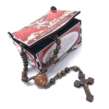 Imagem de Terço De São Miguel Arcanjo Com Porta Terço Vermelho