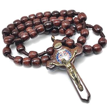 Imagem de Terço De Madeira São Bento No Cordão 10 Mm