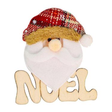 Imagem de Placa de Natal Papai Noel Natalino 10cm