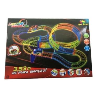 Imagem de Pista Track Colorida + Carrinho Infantil Luzes Brilhantes