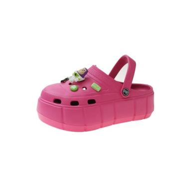 Imagem de SHABADUER Sandália feminina antiderrapante de verão sapatos de jardim modernos e confortáveis, Roxa, 38