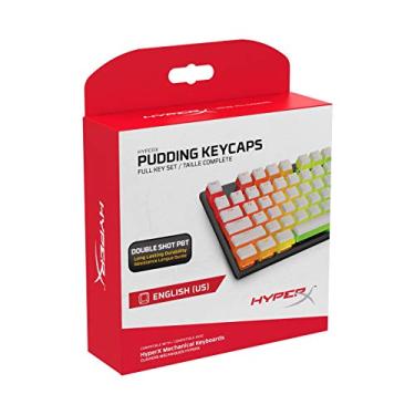 Imagem de Teclas HyperX Pudding Keycaps, para teclado mecânico, 104 teclas para layout de inglês (EUA), branco