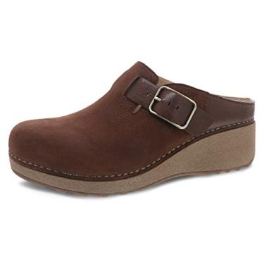 Imagem de Dansko CAIA Nubuck Mule feminino sapatos confort veis, suporte do arco, cunha, Marrom mo do, 8.5-9