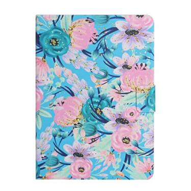 Imagem de ZiEuooo Capa protetora completa em couro durável elegante elegante refrescante simples para tablet Samsung Galaxy A 8.0 A 10.1 A7 Lite A8 (A 10.1 T580 T585, Flor F)