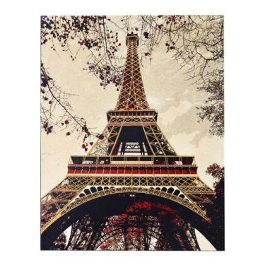 Imagem de Tapete Retangular Veludo Marbella Epic Art Torre Eiffel Caramelo 148X2