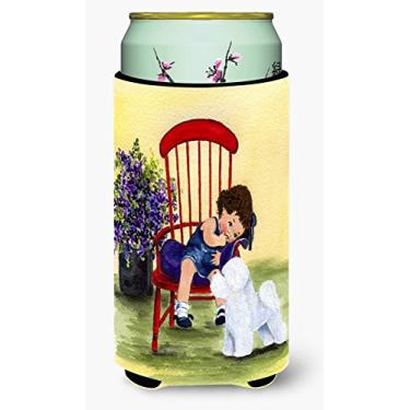Imagem de Caroline's Treasures SS8533TBC Menina com seu isolador térmico de bebidas bichon frise para meninos altos, multicolorido