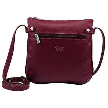 Imagem de Bolsa Transversal Feminina TULIPA em Couro (Vinho)