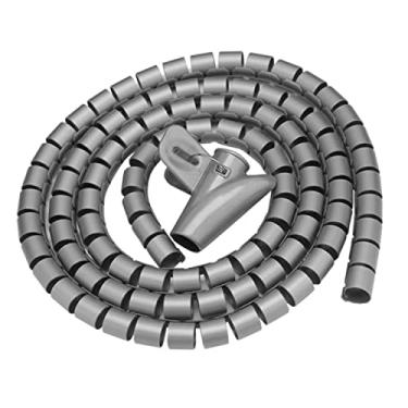 Imagem de Genérico Organizador de Cabos Prata/Cinza 2m x 20mm com Clip Aplicador