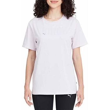 Imagem de PUMA Womens Boyfriend Logo Tee Shirt (Purple, Medium)
