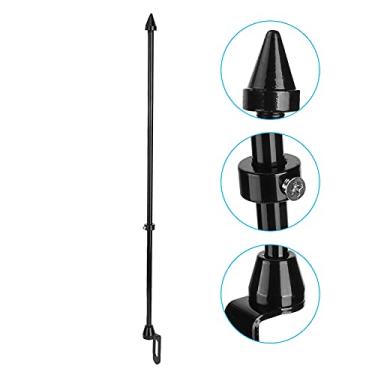 Imagem de Mastro de bandeira de motocicleta, universal para motocicleta auto mastro de bandeira banco traseiro bagageiro montagem bandeira acessório mastro de carro (preto)