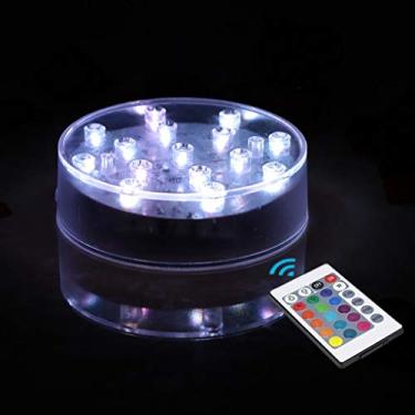 Imagem de ARDUX – Lâmpada de base de vaso de LED em forma redonda de 10 cm com controle remoto de 18 chaves, carregador USB ou pedal alimentado por bateria para decoração de mesa de festa em casa