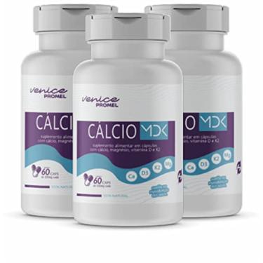 Imagem de Kit Com 3 - MDK Cálcio, Magnésio, Vitamina D3 e Vitamina K2 60 Capsulas de 500mg Promel