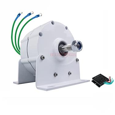 Imagem de Gerador permanente da C.A. de 1000W 300rpm 50HZ, baixo RPM do ímã permanente sem engrenagem de 12V 24V 48V 220V para a turbina eólica e da água (branco, com base),48v