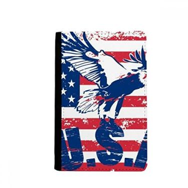 Imagem de Porta-passaporte com bandeira americana Haliaeetus leucocephalus águia Notecase Burse capa carteira porta-cartão, Multicolor