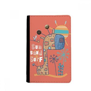 Imagem de Girafa Cartoon Animal Sunshine Red Passport Holder Notecase Burse Carteira Capa Cartão Bolsa, Multicolor
