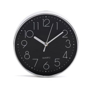 Imagem de Relógio De Parede 20,3cm Preto Silver - Sottile