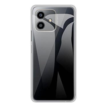 Imagem de Capa para Huawei Honor Play 6C 5G, capa traseira de TPU (poliuretano termoplástico) macio à prova de choque silicone anti-impressões digitais capa protetora de corpo inteiro para Honor Play 6C 5G (6,50 polegadas) (transparente)