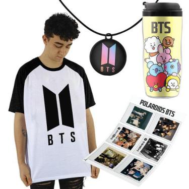 Imagem de Camisa Kpop Copo Idols Colar E Polaroids Bts E Black Pink - K-Pop