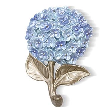 Imagem de KIZQYN Ganchos de casaco em forma de flor ganchos de cabide de parede ganchos de chave de entrada de sala de estar ganchos de casaco de parede (4 peças) Rack de casaco de parede (Cor: Latão)