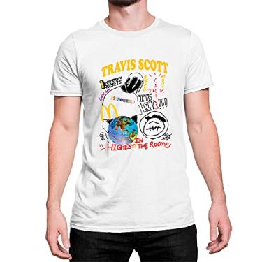 Imagem de Camiseta Travis Scott H Desenho Minimalista In The Room Mc Cor:Branco;Tamanho:GG