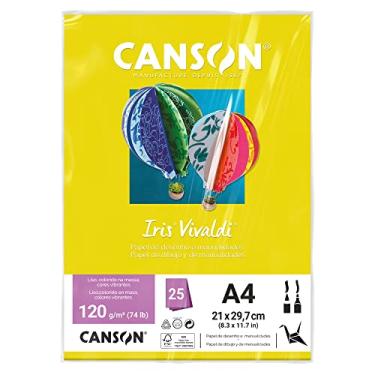 Imagem de CANSON Iris Vivaldi, Papel Colorido A4 em Pacote de 25 Folhas Soltas, Gramatura 120 g/m², Cor Amarelo (05)