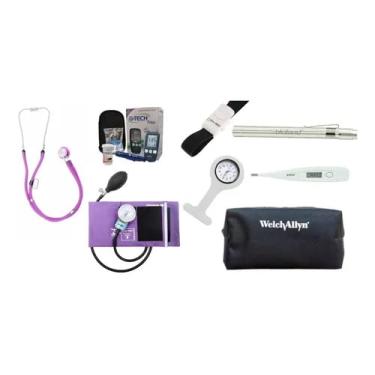 Imagem de Kit Enfermagem Acadêmico Completo + Medidor De Glicose… (LILAS)