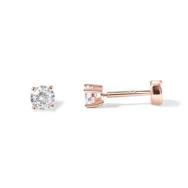 Imagem de PAVOI Brincos de prata esterlina 925 sólida banhados a ouro 14 K com pino de zircônia cúbica para mulheres | Brinco de cartilagem | Joias de piercing de hélice | Brincos pequenos para mulheres, 3 Millimeters, Ouro rosa, Zircônia cúbica