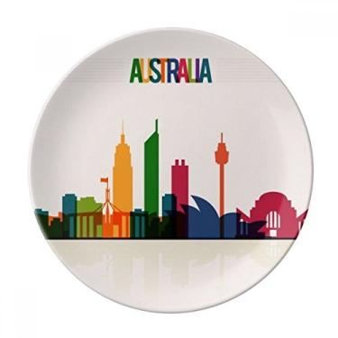 Imagem de Prato decorativo de porcelana salver salver louça de jantar com marcador de céus da Austrália