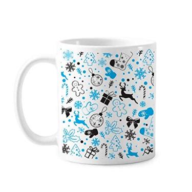 Imagem de Caneca de Natal de alce de floco de neve Caneca de cerâmica de café e porcelana