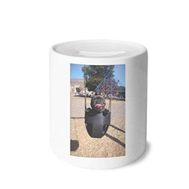 Imagem de DIYthinker Caixa de moedas de cerâmica com imagem de animal de estimação Bulldog, porta-moedas para presente