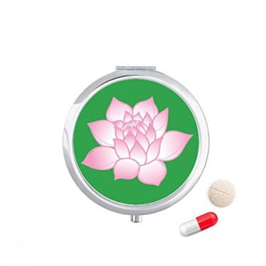 Imagem de Porta-comprimidos, flor de lótus rosa, caixa de armazenamento de remédios