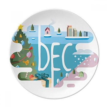 Imagem de Prato de ilustração decorativo de porcelana Salver mesa de jantar