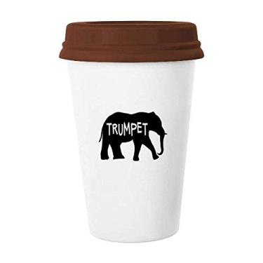 Imagem de Caneca Elephant Growl Roar Trumpet Caneca de café Copo de cerâmica Copo de cerâmica