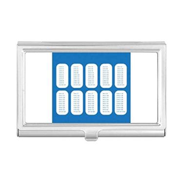 Imagem de Porta-cartões de visita de matemática com números de mesa multiplicação, caixa de bolso