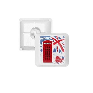 Imagem de Kit de atualização de teclado mecânico PBT para cabine de telefone vermelha com bandeira de Londres do Reino Unido