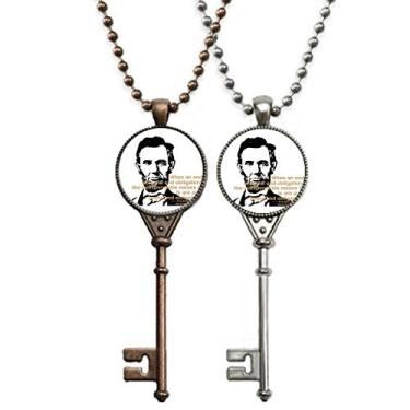 Imagem de OFFbb-USA Colar com pingente de chave dos Estados Unidos para decoração de casais