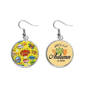 Imagem de Diálogo de articulação Boom Art Deco, presente moderno, brinco de folha de outono