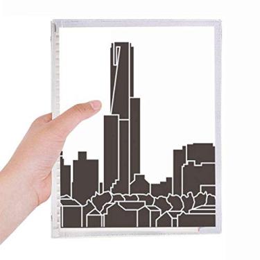 Imagem de Caderno de esboços dos arranha-céus da cidade da Austrália, diário de folhas soltas recarregável