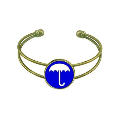 Imagem de Bracelete retrô de marca de aviso quadrado azul chuva