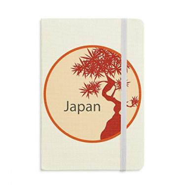 Imagem de Caderno com estampa de árvore vermelha da cultura japonesa, capa dura em tecido, diário clássico