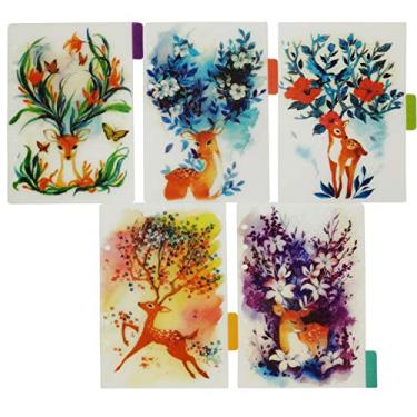 Imagem de Plástico A5/A6 de 21,6 cm. Capa com 6 furos. Pasta de arquivo com anel redondo para protetores de folhas soltas (Green Deer, A5/21cm*15cm/8.5 Inch)