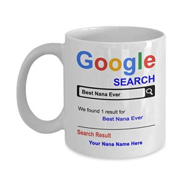 Imagem de SpreadPassion Caneca de café personalizada Nana - Presentes de vovó - Presentes para aniversário de vovó - Caneca personalizada - Caneca de café de 325 ml