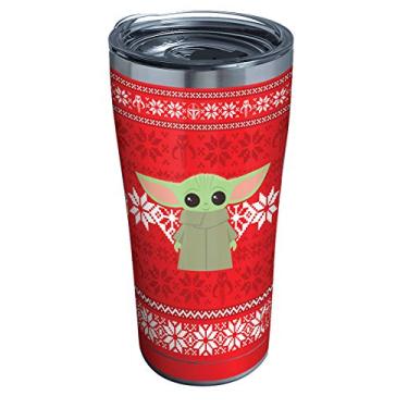 Imagem de Tervis Star Wars The Mandalorian Christmas Holiday Sweater Copo de viagem isolado de parede tripla mantém as bebidas frias e quentes, 590 ml, Legacy, aço inoxidável