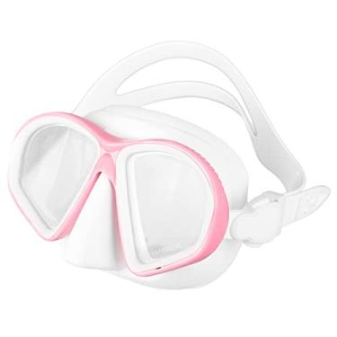 Imagem de Óculos de Natação, Vedação Forte Evita Vazamento de água Silicone e óculos de Mergulho de Vidro Temperado Lente de Vidro de Alta Definição para Mergulho (Rosa)