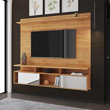 Imagem de Estante Home Suspensa para Tv até 70 Polegadas 2 Portas com Espelho 2 Prateleiras Sonari Viero Mel